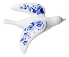 Wandvogel 4 - Keramiek - Delfts blauw - 16 cm