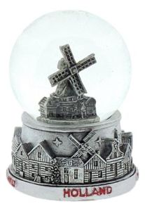 Waterbol Dorpstafereel Holland Zilver Klein