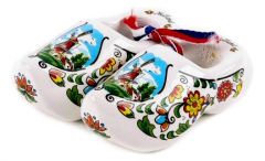 Set houten klompjes 8cm, Wit