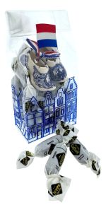 Blauw zakje Haagse Hopjes met Klompje