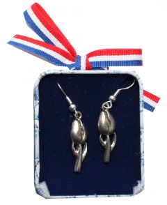 Oorbellen Tulpje, verzilverd, in kadodoosje